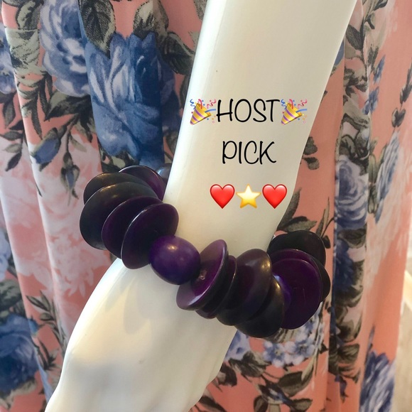 Bracelet Chunky Tagua Nuts PURPLE - Picture 6 of 9